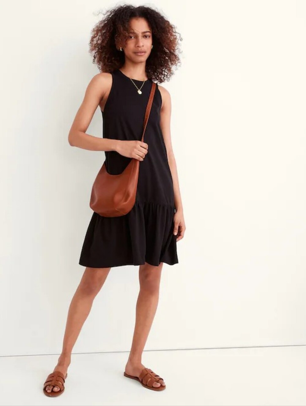 Madewell Mini Shopper Bag Saddle Brown Leather Hobo Crossbody Purse Handbag
